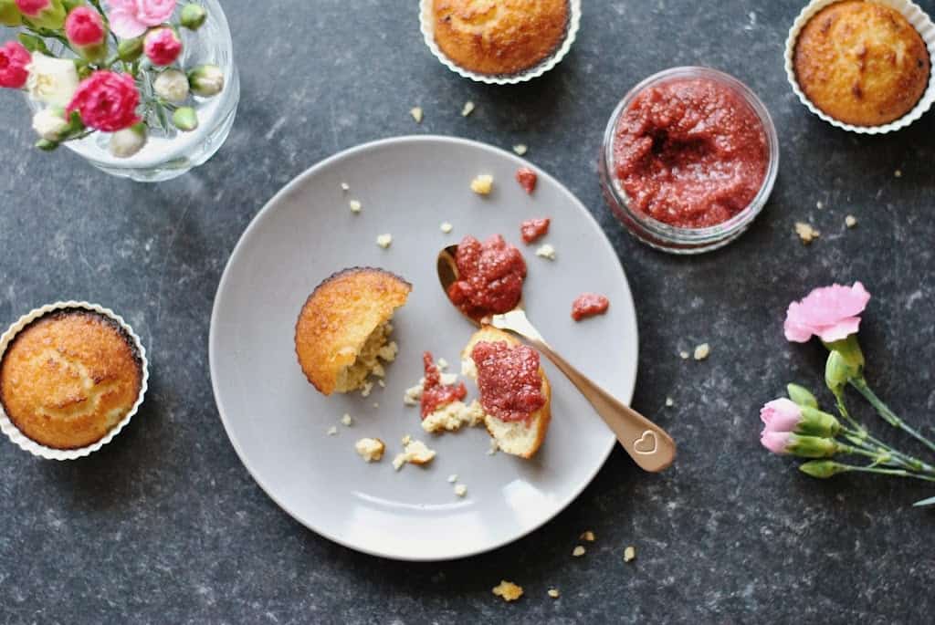 Easter Treats - Almond Muffins with Strawberry Chia Jam