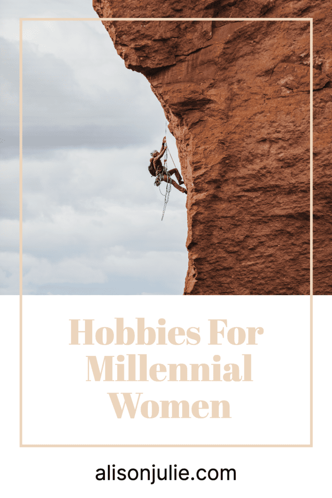 woman rock climbing hobbies for millennial women